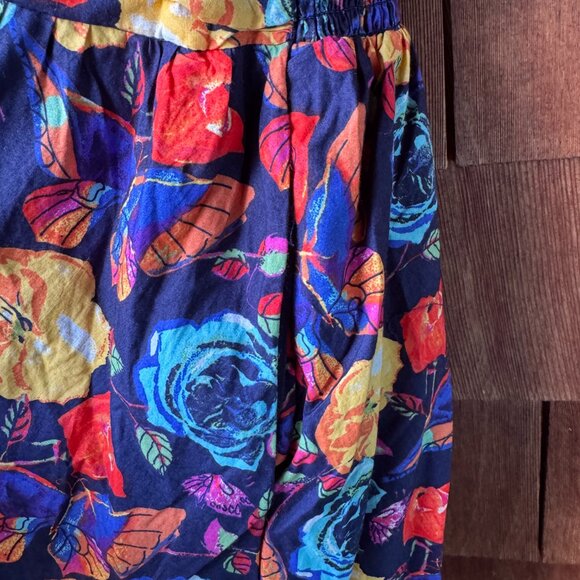 NWT Anthropologie Navy Floral Rose Print Katerina Button-Front Dress Women's 1X - Picture 12 of 15